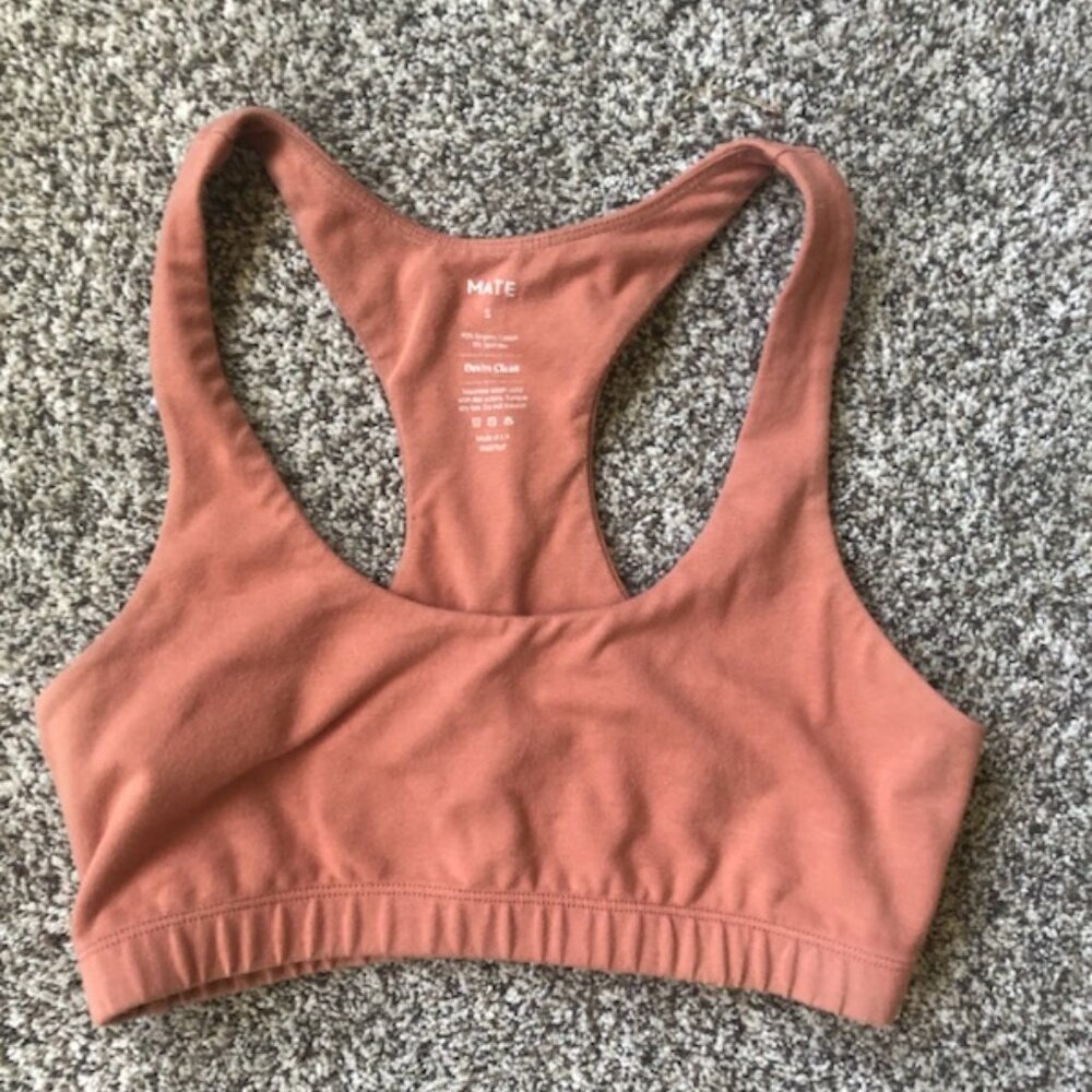 MATE the Label organic cotton spandex sports bra rose color size SMALL